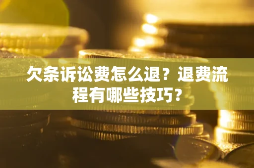 北京欠条诉讼费怎么退？退费流程有哪些技巧？